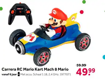 Intertoys Carrera op afstand bestuurbare auto Mario Kart Mach 8 aanbieding