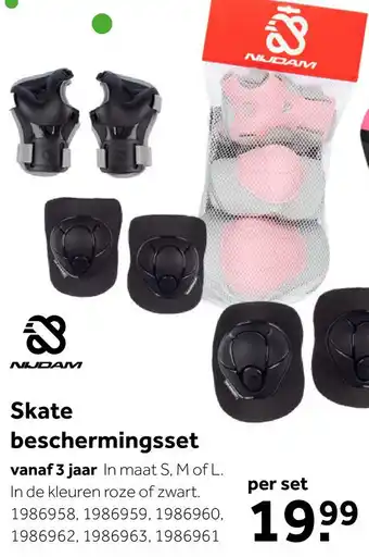 Intertoys Nijdam skatebeschermingset Neo Nero - maat L - zwart aanbieding