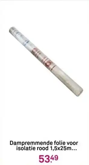 Karwei Dampremmende folie voor isolatie rood 1,5x25m 37,5m² aanbieding