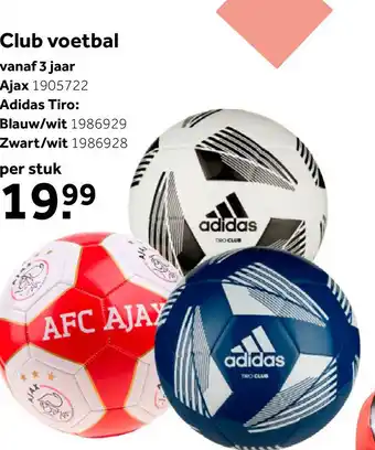 Intertoys AFC Ajax voetbal - maat 5 - rood/wit aanbieding