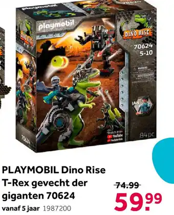 Intertoys PLAYMOBIL Dino Rise T-Rex gevecht der giganten 70624 aanbieding