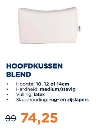 TotaalBED Hoofdkussen Blend latex | 12cm | 40x60 aanbieding