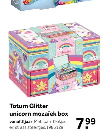 Intertoys Totum glitter eenhoorn mozaïek box aanbieding