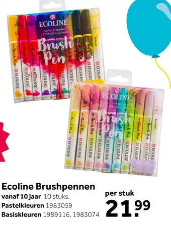 Intertoys Ecoline Brushpen set 10-delig aanbieding