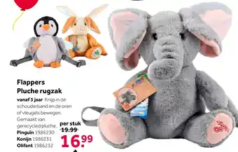 Intertoys Flappers rugtas olifant eco pluche aanbieding