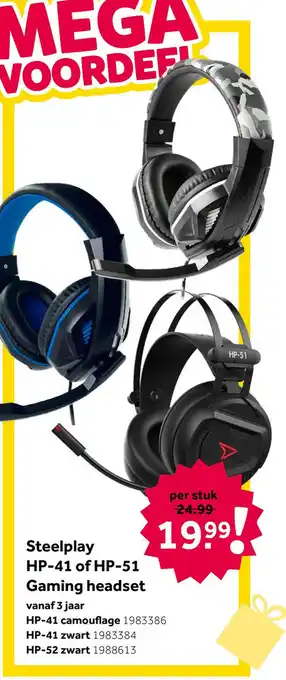 Intertoys Steelplay HP-42 gaming headset - ice camo aanbieding