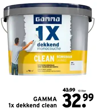 GAMMA GAMMA 1x Dekkend clean 10L aanbieding