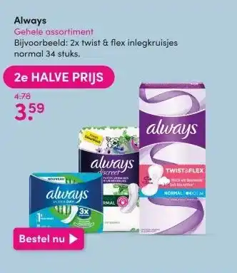 DA Always Gehele assortiment aanbieding