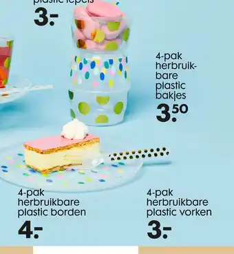 HEMA 4-Pak Herbruikbare Plastic Vorken aanbieding