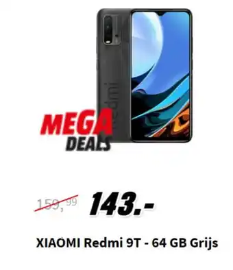 MediaMarkt Xiaomi Redmi 9T - 64GB Grijs aanbieding