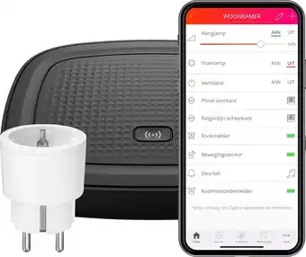 Bol.com KlikAanKlikUit Smart bridge Starter set met schakelstekker - Centrale bediening met Android/iOS app - Compatibel met Google A aanbieding