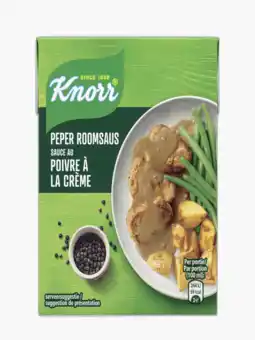 Flink Knorr Peper Roomsaus Saus in Pak 300 ml aanbieding