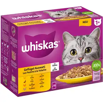 Zooplus 10 + 2 gratis! Whiskas Maaltijdzakjes 12 x 85 g - Gevogelte-selectie in gelei (10 + 2) x 85 g aanbieding