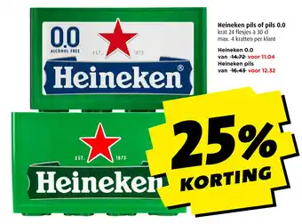 Boni Heineken pils of pils 0.0 aanbieding