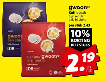 Boni Gwoon Koffiepads aanbieding