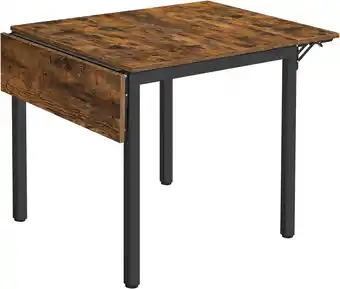 Amazon VASAGLE eettafel, inklapbare keukentafel voor 2-4 personen, voor kleine ruimtes, vintage bruin-zwart KDT077B01 aanbieding