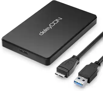 Amazon deleyCON SSD Behuizing voor Harde Schijven USB 3.1 voor 2,5“ Inch SATA 3 SSD / HDD / 7mm / 9,5mm SATA III Externe Behuizing v aanbieding