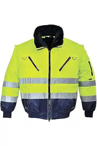 Amazon Portwest Hi-Vis 3-in-1 Pilotjack Size: L, Colour: Geel/marine, PJ50YNRL aanbieding