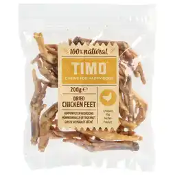 Pets Place Timo Kippenpoten Gedroogd - Hondensnacks - 200 g aanbieding