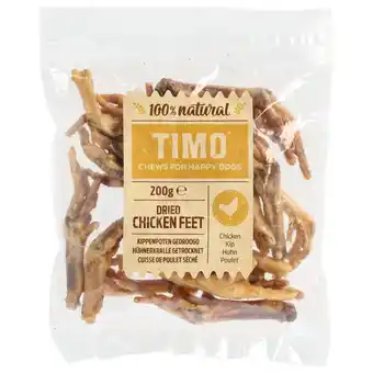 Pets Place Timo Kippenpoten Gedroogd - Hondensnacks - 200 g aanbieding