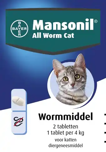 Pets Place Mansonil All Worm Tablet Cat Small - Anti wormenmiddel aanbieding