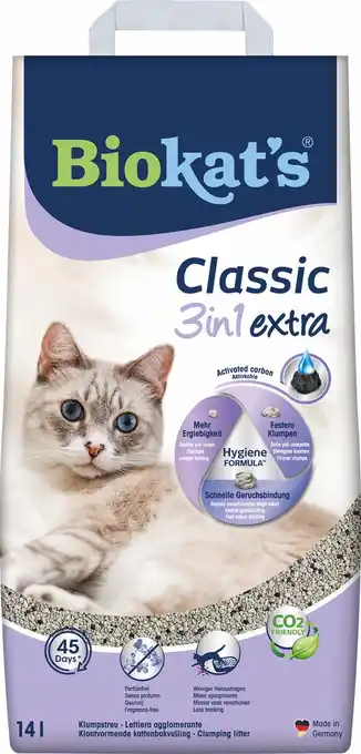 Pets Place Biokat's Classic Extra 3 In 1 - Kattenbakvulling - 14 l aanbieding