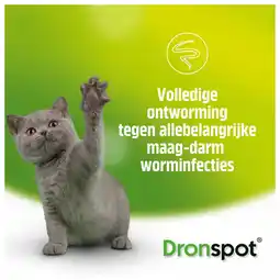 Pets Place Dronspot Spot-On Kat >2.5 - 5 Kg - Anti wormenmiddel - 2 pip 2.5 - 5 Kg M aanbieding