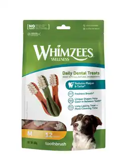 Pets Place Whimzees Tandenborstel Stazak - Hondensnacks - Dental 12x11.4 cm 12 stuks Medium aanbieding