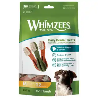 Pets Place Whimzees Tandenborstel Stazak - Hondensnacks - Dental 12x11.4 cm 12 stuks Medium aanbieding