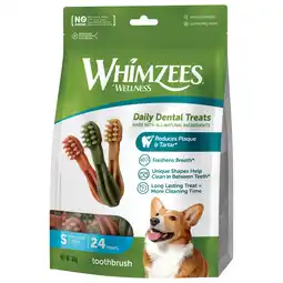 Pets Place Whimzees Tandenborstel Stazak - Hondensnacks - Dental 24x8.6 cm 24 stuks Small aanbieding