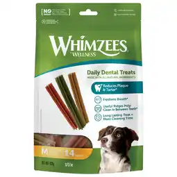 Pets Place Whimzees Stix Stazak - Hondensnacks - Dental 14 stuks Medium aanbieding