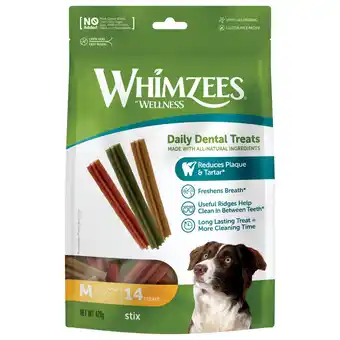 Pets Place Whimzees Stix Stazak - Hondensnacks - Dental 14 stuks Medium aanbieding