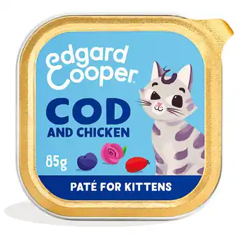 Pets Place Edgard&Cooper Kuipje Paté Voor Kittens - Kattenvoer - Kabeljauw Kip 85 g aanbieding