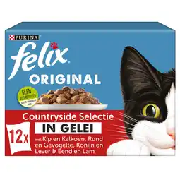 Pets Place Felix Multipack Original Countryside In Gelei - Kattenvoer - Rund Kip Konijn 12x85 g aanbieding