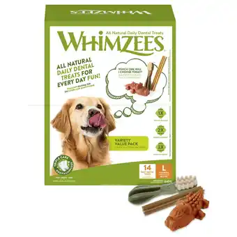 Pets Place Whimzees Variety Box - Hondensnacks - Dental 840 g 14 stuks Large aanbieding