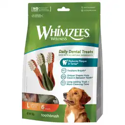 Pets Place Whimzees Tandenborstel Stazak - Hondensnacks - Dental 6x14.5 cm 6 stuks Large aanbieding