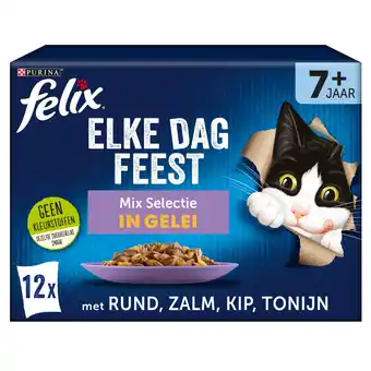 Pets Place Felix Multipack Elke Dag Feest Mix Selectie In Gelei 7+ Senior - Kattenvoer - Rund Kip Tonijn 12x85 g aanbieding