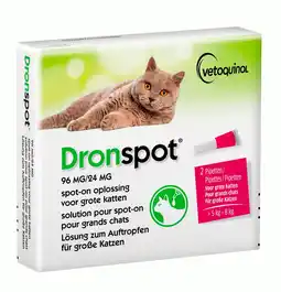 Pets Place Dronspot Spot-On Kat 5 - 8 Kg - Anti wormenmiddel - 2 pip >5 - 8 Kg L aanbieding