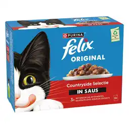 Pets Place Felix Multipack Original Gevogelte Selectie In Saus - Kattenvoer - Eend Kip Kalkoen 12x85 g aanbieding