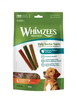 Pets Place Whimzees Stix Stazak - Hondensnacks - Dental 7x17.8 cm 7 stuks Large aanbieding