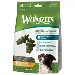 Pets Place Whimzees Krokodil Stazak - Hondensnacks - Dental 12x7.6 cm 12 stuks Medium aanbieding