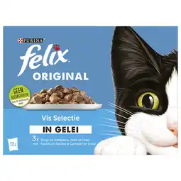 Pets Place Felix Multipack Maaltijdzakjes Original Selectie In Gelei - Kattenvoer - Tonijn Zalm Koolvis 12x85 g aanbieding