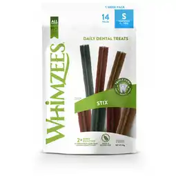 Pets Place Whimzees Stix 2-Weeks Voordeel Verpakking - Hondensnacks - Dental 230 g 14 stuks Small aanbieding