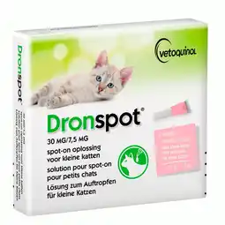 Pets Place Dronspot Spot-On Kat 0.5 - 2.5kg - Anti wormenmiddel - 2 pip 0.5 - 2.5kg S aanbieding