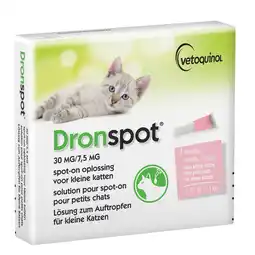 Pets Place Dronspot Spot-On Kat 0.5 - 2.5kg - Anti wormenmiddel - 2 pip 0.5 - 2.5kg S aanbieding