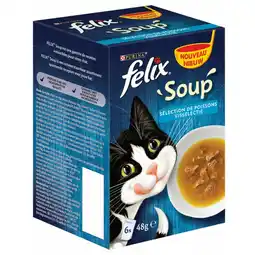 Pets Place Felix Soup Vis Selectie - Kattenvoer - Kabeljauw Tonijn Schol 6x48 g aanbieding
