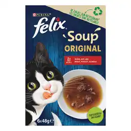 Pets Place Felix Soup Farm Selectie - Kattenvoer - Rund Kip Lam 6x48 g aanbieding
