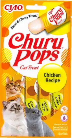 Pets Place Inaba Churu Pops - Kattensnack - Kip 15 g 4 stuks aanbieding