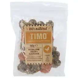 Pets Place Timo Rawhide Natural Bone - Hondensnacks - Kip 150 g aanbieding