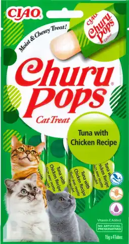 Pets Place Inaba Pops - Kattensnack - Kip Tonijn 4x15 g 4 stuks aanbieding